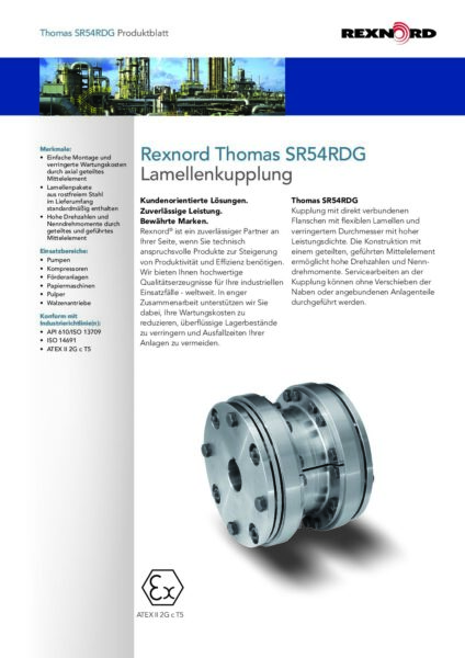 thumbnail of Thomas SR54RDG Lamellenkupplung RegalRexnord