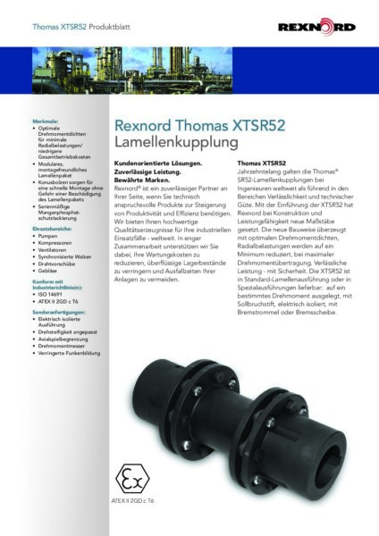 thumbnail of Thomas XTSR52 Lamellenkupplung RegalRexnord