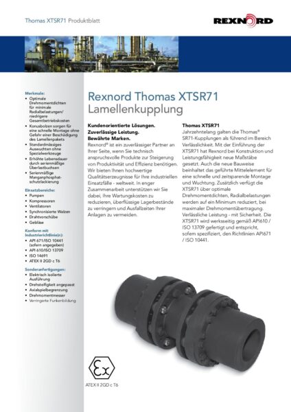 thumbnail of Thomas XTSR71 Lamellenkupplung RegalRexnord