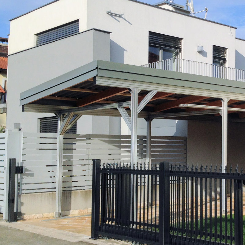 Carport aus Aluminiumprofilen